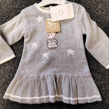SALE NEW GIRLS GREY BABY DRESS STYLE 2811  SIZES 6-9 MONTHS  12 MONTHS