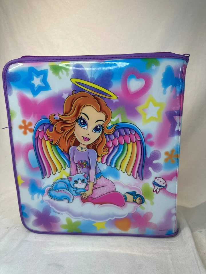 Carpeta de 3 anillas Lisa Frank Angel niña con cierre de cremallera diseño colorido Foto 2 de 4