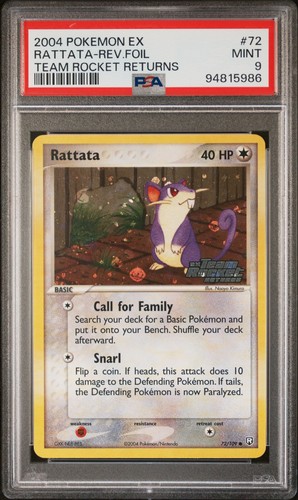 Rattata graded PSA 9 for sale on eBay
