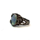 Sterling Silver Lab Created Opal Ring Size 10 & 16 Grams Total Weight — photo 5