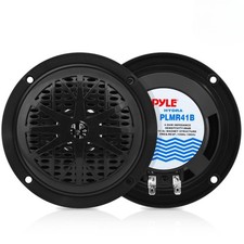 Pyle 4 Inch Dual Marine Speakers - Waterproof and Weather 4" round, Black