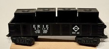Marx 51170 ERIE Black Drop-End Gondola w/ Black Container Load - 4-wheel Trucks