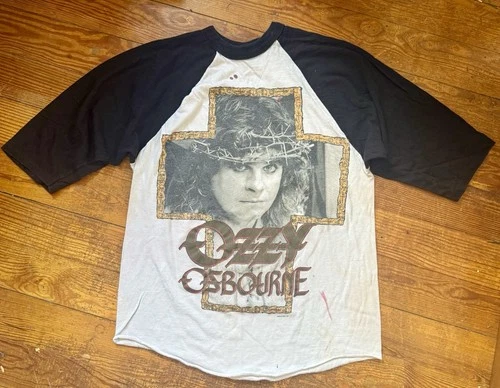OZZY OSBOURNE Concert Jersey T-Shirt Size L, No 1980s vintage concert t-shirt, vintage, single stitch, B+ condition