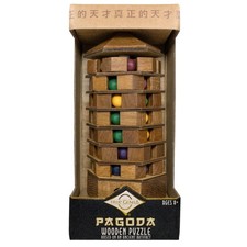 Project Genius Chinese Pagoda Wooden Brainteaser Puzzle 8 WD2572 New in Box