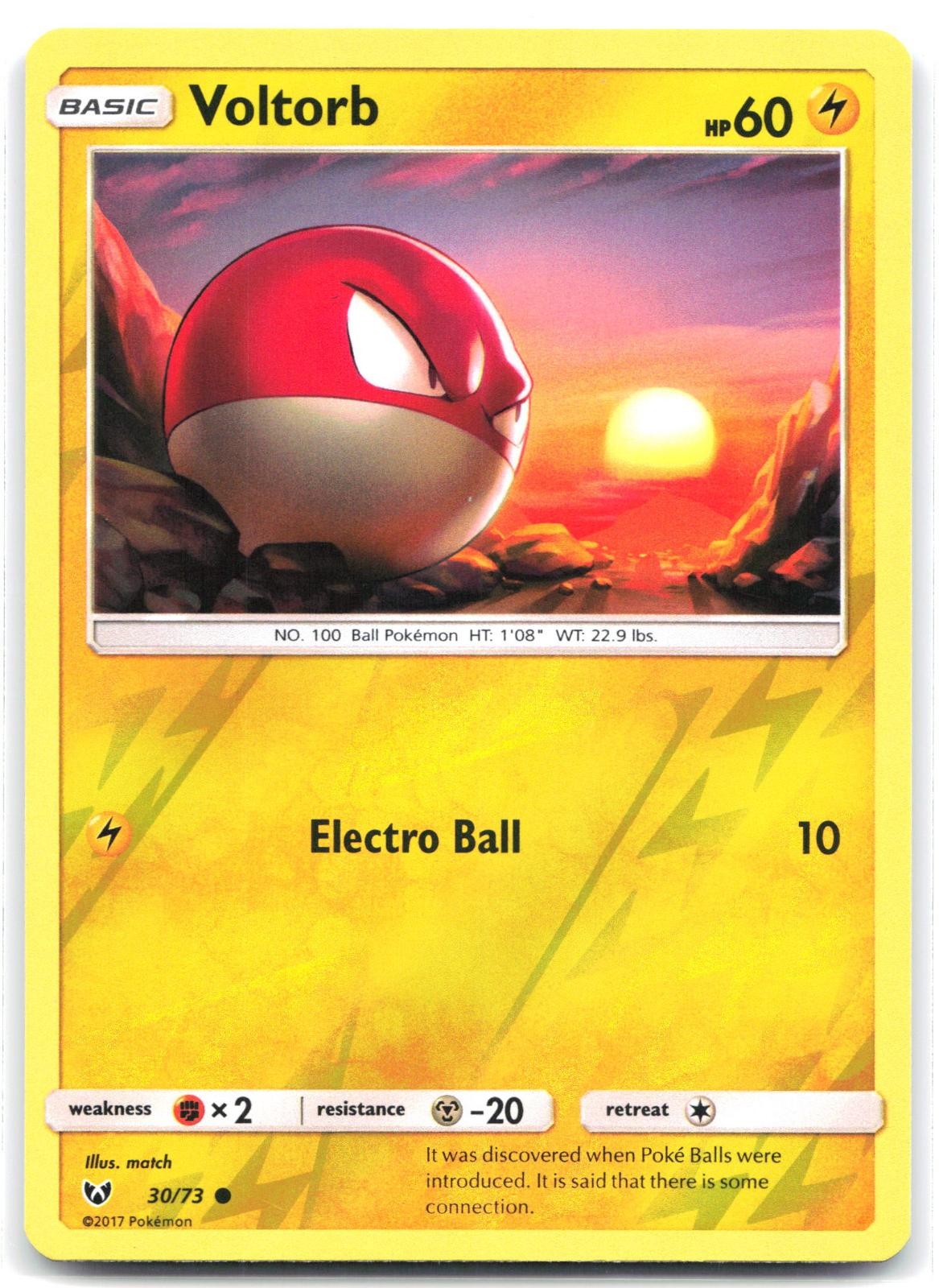 Voltorb 30/73 Reverse Holo Common Shining Legends Pokemon LP