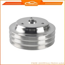 3 Grooves Long Water Pump Pulley Aluminum For Small Block Chevy Sbc 350 383 400