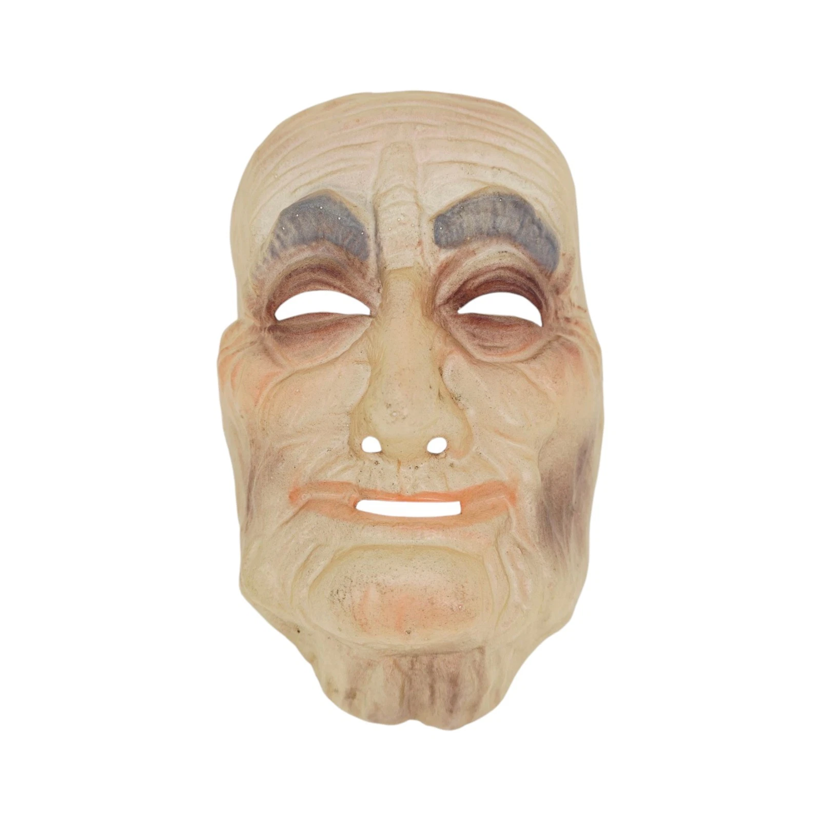 Vintage Old Man Plastic Halloween Mask Transparent Creepy Scary Made In France