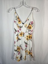 Express Women's Dress White Floral Print Size XS