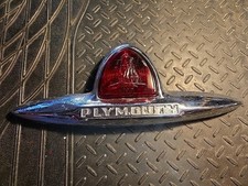 Vintage Plymouth Coupe 47-48 Glass Trunk Emblem Chrome 1148894 Vintage Plymouth Coupe 47-48 Glass Trunk Emblem Chrome 1148894