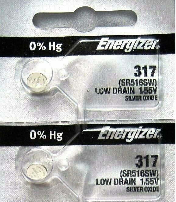 317 Watch Battery SR516SW SR516W Energizer x 2