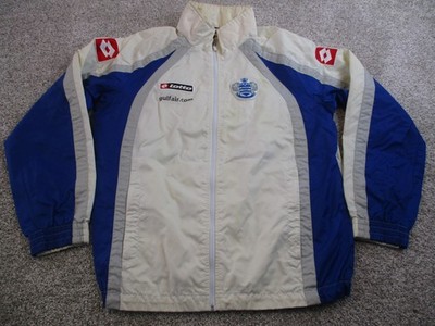 Queens Park Rangers Jacket Mens XL Cream Blue Soccer Gulf Air Lotto Nylon
