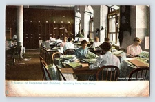 1904 U.S. Bureau of Engraving & Printing Examining Newly Made Money Postcard