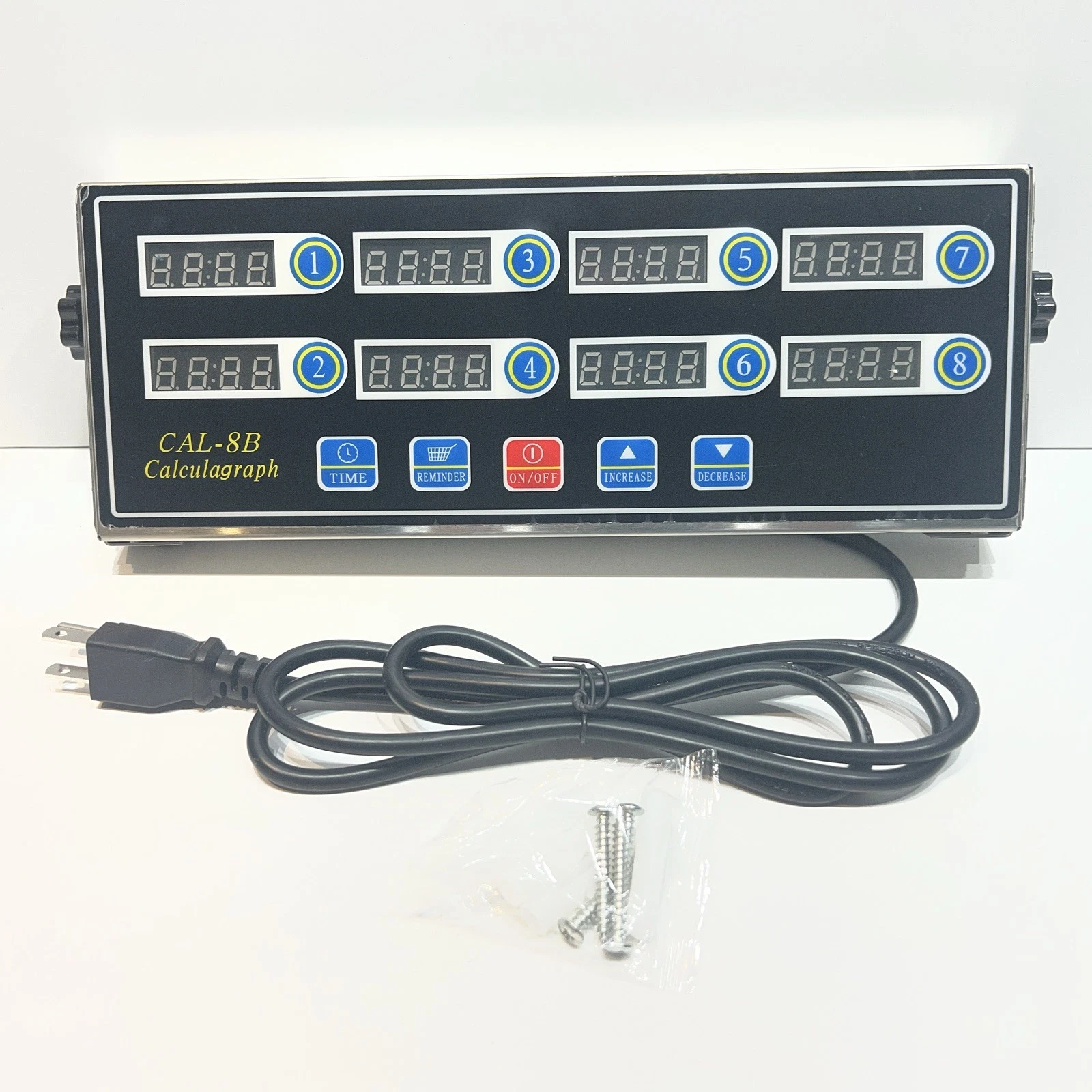 Commercial Kitchen Timer Stainless Steel, Digital 8 Channel CAL-8B Calculagraph