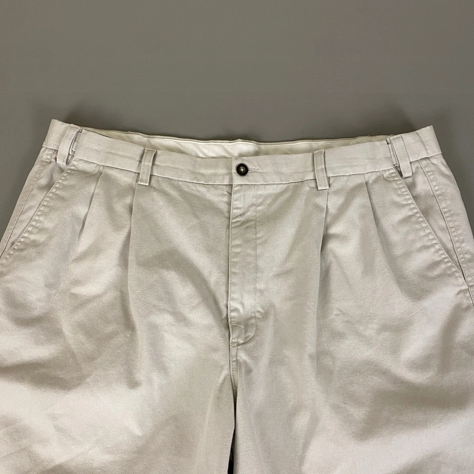 Pantalones Cortos Towncraft Est 1927 Para Hombre Talla 42W Beige Plisado Sin Arrugas ** Foto 2 de 4