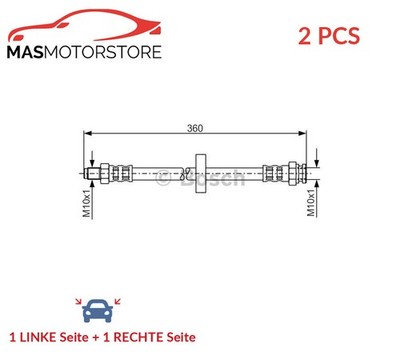 BREMSSCHLAUCH BREMSLEITUNG PAAR BOSCH 1 987 481 017 2PCS P FÜR VAUXHALL
