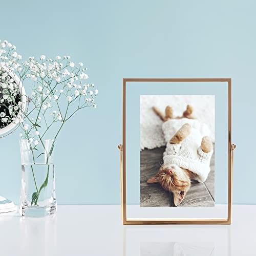 Metal Easel Float Picture Frame 4x6 Gold - 第 4/6 張圖片