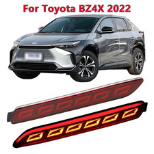 2 PCS Full LED Rear Bumper Reflector Lights Kit For Toyota BZ4X 2022