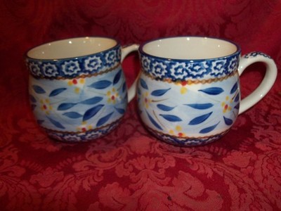 Set of 2 Temptations by Tara Blue Old World 12 0Z. Coffee Cups NEW! | eBay