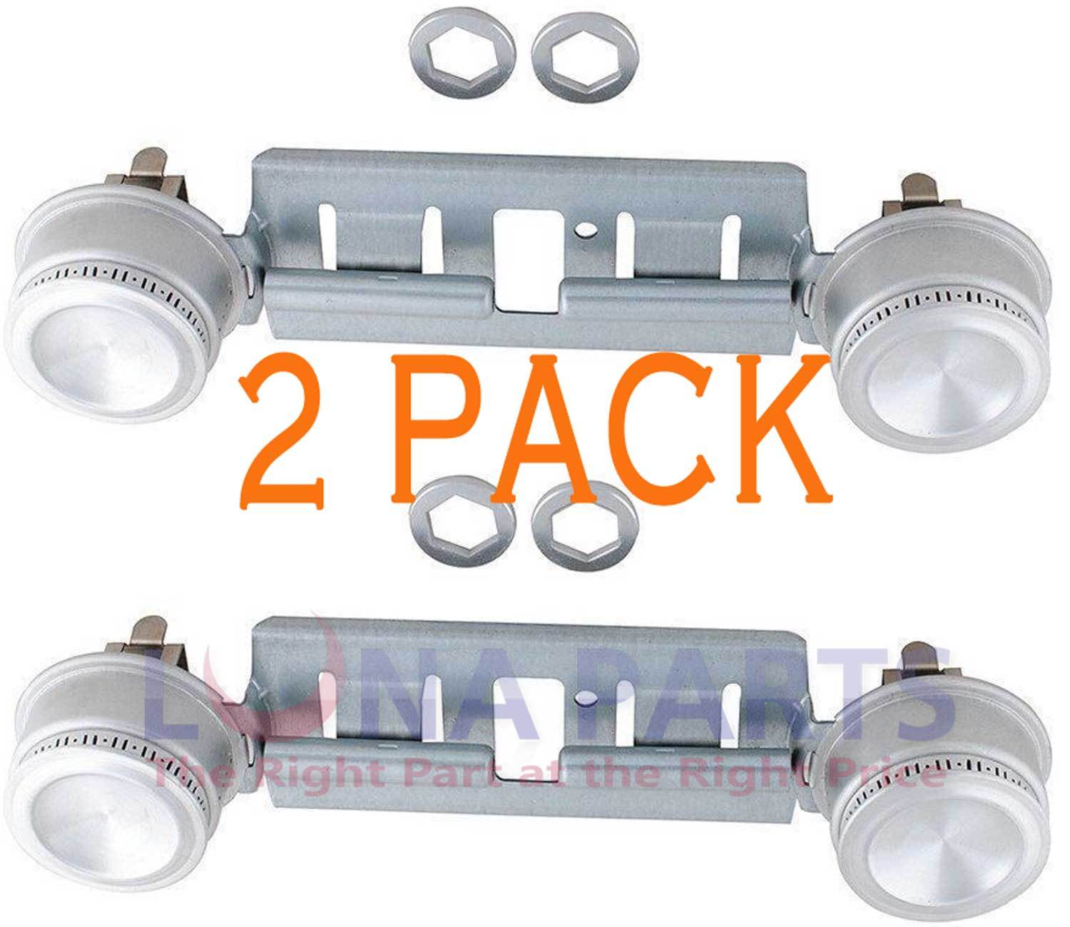 HQRP 2-Pack Stovetop Parts, GAS Range Double Burner Assembly Kit Replacement Ge General Electric Hotpoint Wb16k10026 Wb16k10003 Wb29k0001 Wb29k0017 Wb29k17 868697 Ah