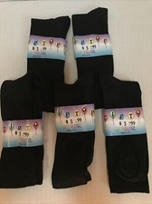 5 Pair Tip Top Black Dress Socks Boys or Girls Size 6-8 APO-118-5 