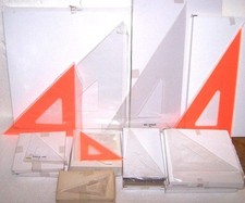 NEW DRAFTING TOOL TRIANGLE FLUORESCENT 6" 12 14 CLEAR GRAPHIC ART PACIFIC ARC