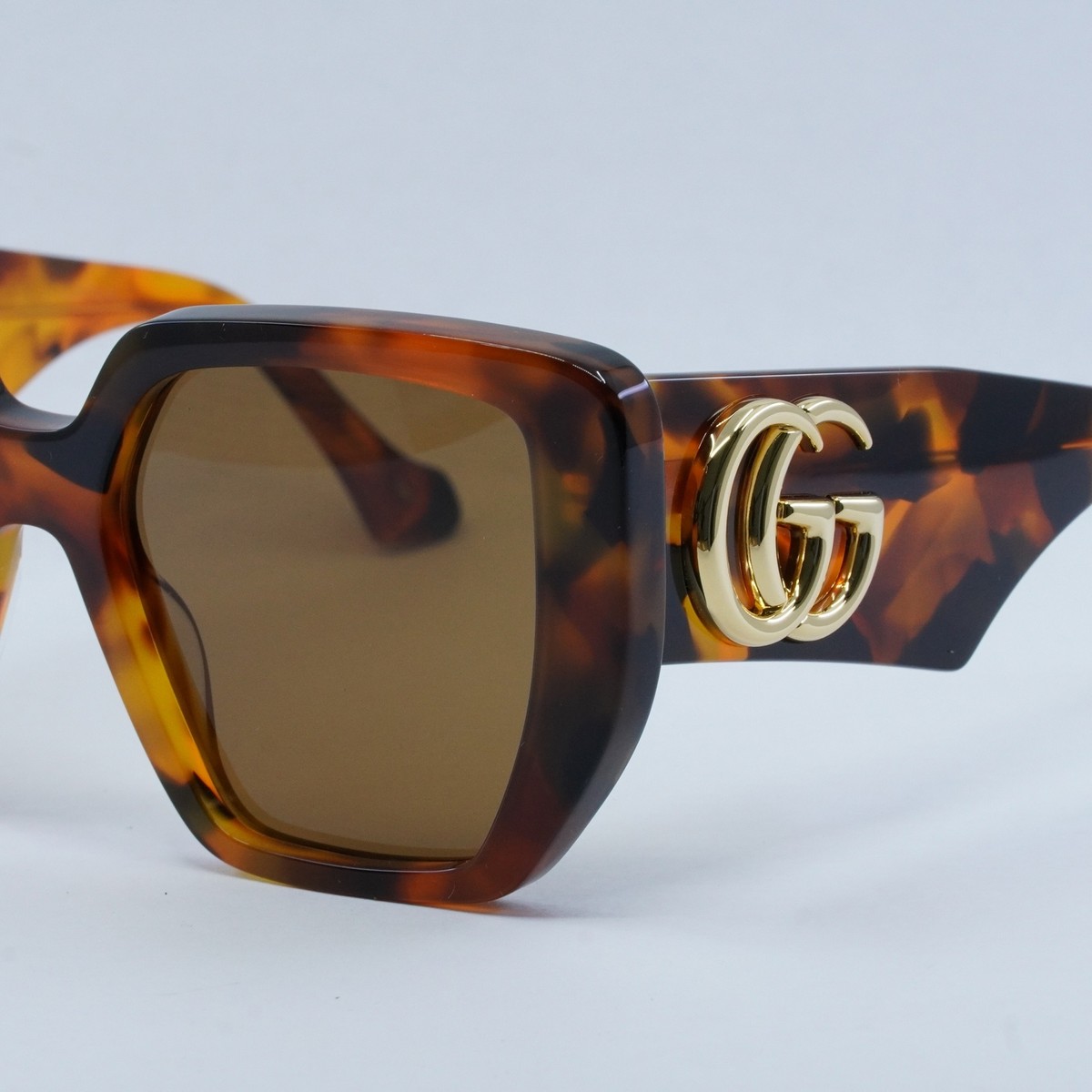 New GUCCI GG0956S 007 Amber Havana/Brown 54-19-145 