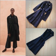 Hermes Women Chaine D'ancre Black Cashmere Trench Coat Short Jacket Gilet 36 S