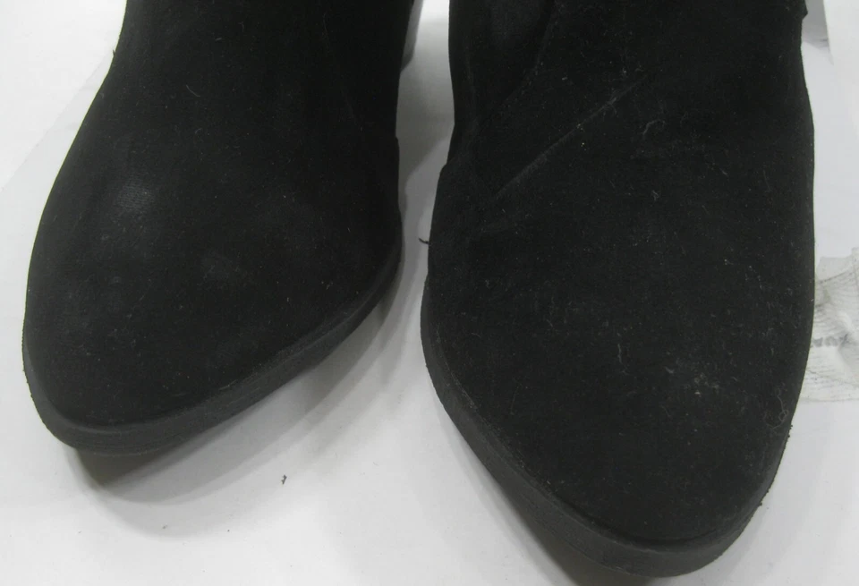 Bambú NEGRO 3.5" Alto Bloque Tacón Punta Redonda Botín MUJERES Talla 7 Foto 3 de 4