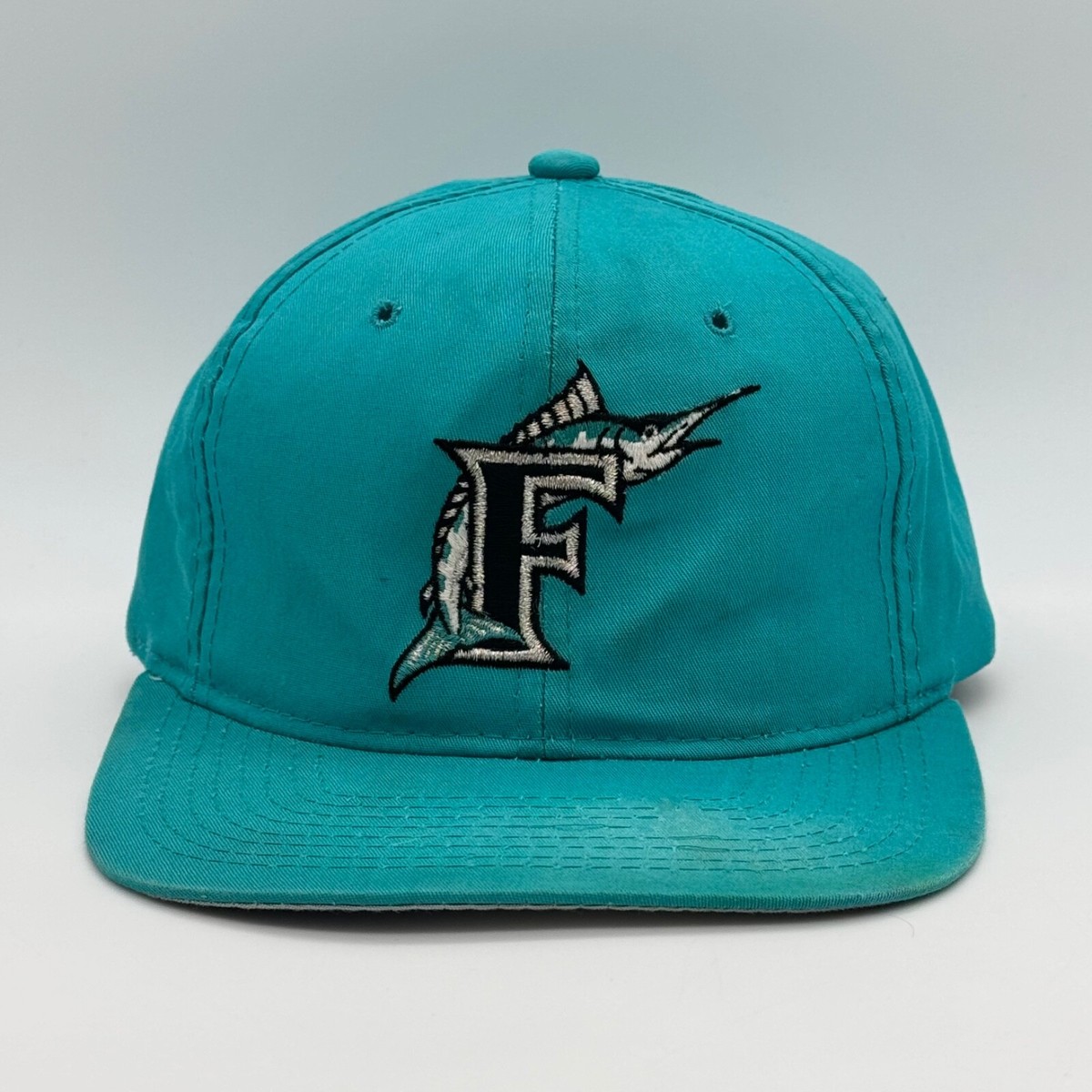 Trucker Hat F Marlins Hat Miami Marlins Beige Khaki 9FORTY A-Frame