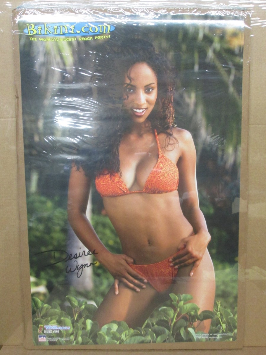 Vintage 2000 Desiree Wynn bikini original hot girl poster 18697 | eBay