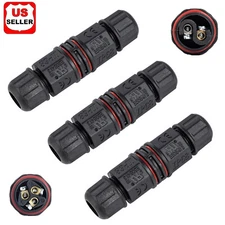 3PK Junction Box Waterproof IP68 Electric Cable Wire Plug Connector Protection