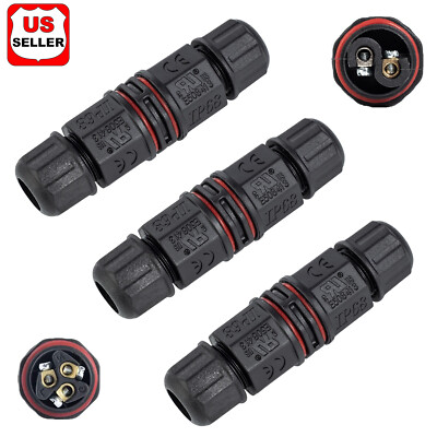 3PK Junction Box Waterproof IP68 Electric Cable Wire Plug Connector Protection
