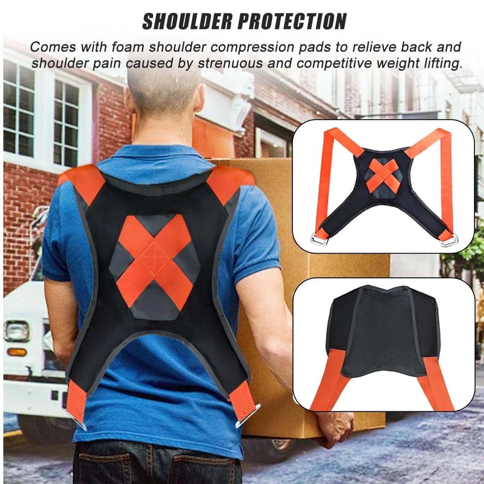 4TLG. Tragegurte Umzug Möbel Shoulder Dolly Set 400 KG Tragehilfe Möbeltransport - Bild 4 von 4