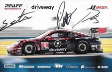SIGNED 2023 BACHLER,PILET,ESTRE "DRIVEWAY PFAFF" #9 IMSA LE MANS POSTCARD
