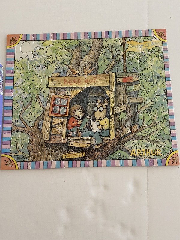 Vintage Arthur MB "Secret Clubhouse" Jigsaw Puzzle = 24 Pieces - Marc Brown PBS