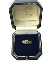 Diamond and Clear Quartz Ring 9ct Gold Vintage Diamond Ring - Size O