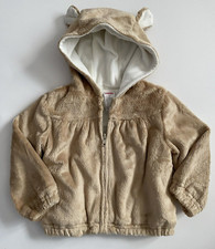 Gymboree Fuzzy Hooded Jacket Lined Zip UP Camel Size 2T NWT