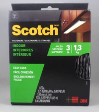 Scotch Indoor Fasteners 3/4x15 ft  hook and loop style Black 1 Set of Strips