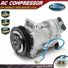 A/C Compressor w/ Clutch for Chevrolet Cruze 2010-2011 L4 1.8L 6-Groove 13395696