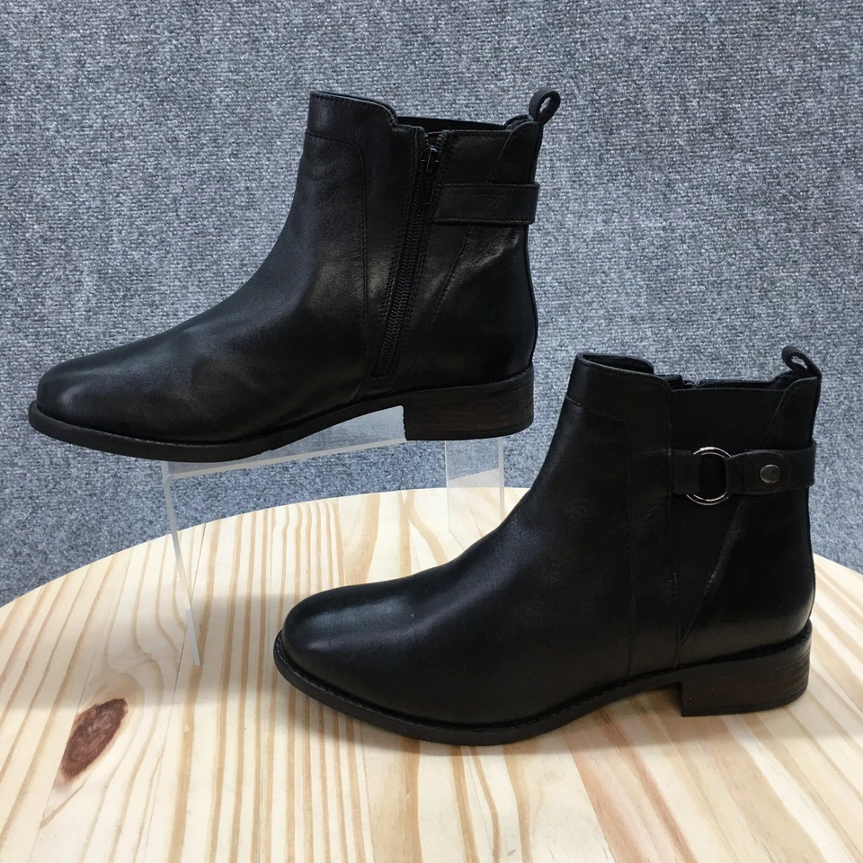 Earth Boots Mujer 8 Anchos Alana Santry Botín Negro Informal Cremallera Lateral Bloque Foto 4 de 4