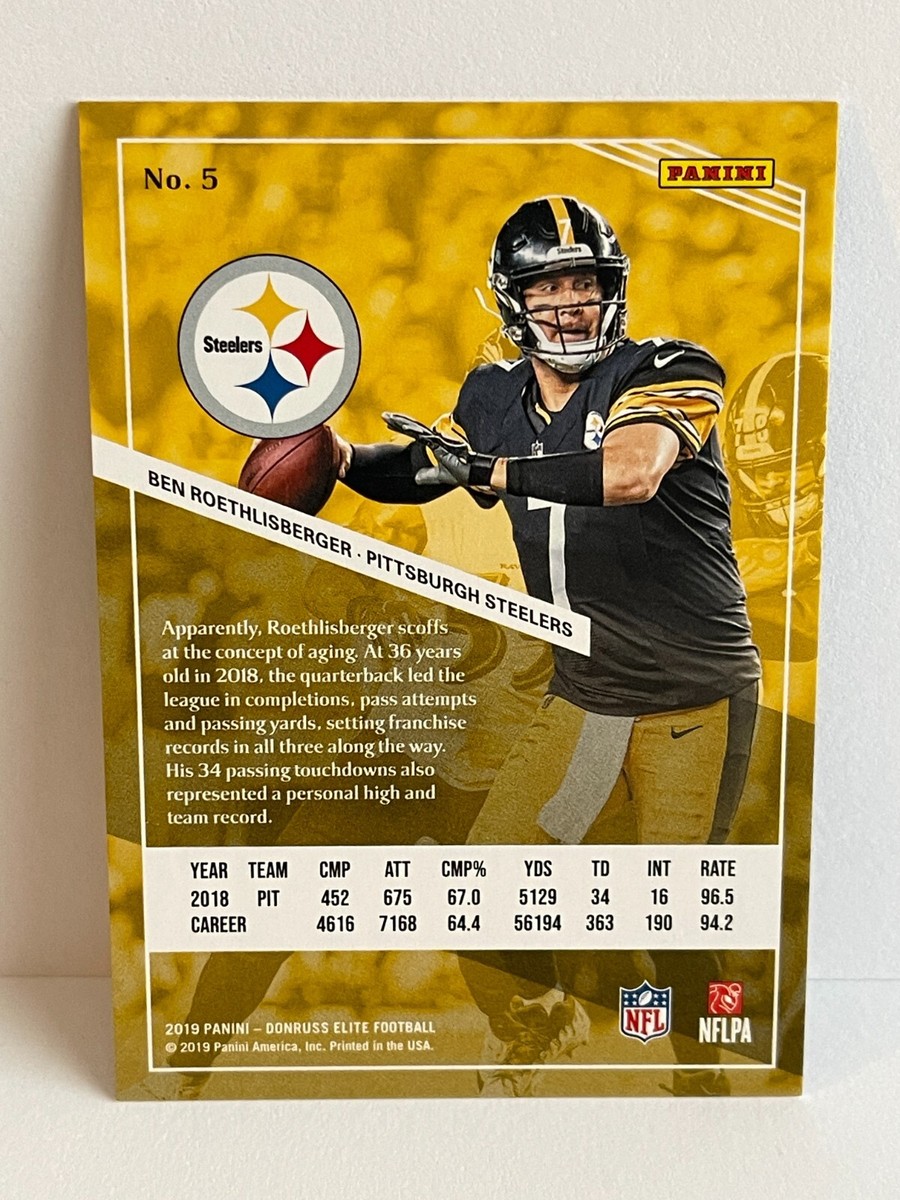 2019 Panini Donruss Elite Purple Parallel Ben Roethlisberger #5 89