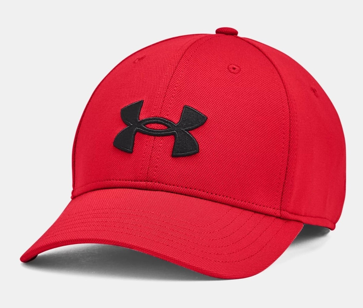 Under Armour Mens Blitzing Red with Black Logo Adstable hat