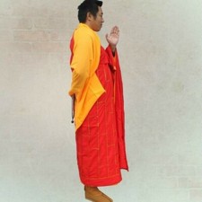 Chinesisch Mönch Soutane Kasaya Abendkleid Shaolin Robe Buddhist & Chan Yi Rot
