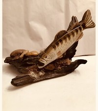 Driftwood Fish Swimming Art Fishing Hand Carved Decor Sculpture Coastal Beachy