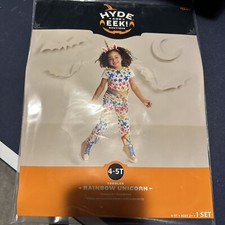 Halloween Costume Hyde Eek Toddler Girl Rainbow Unicorn 4t-5t New