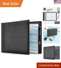 Pro-Grade Faux Leather Check Binder - 14 x 10 Inches for Financial Records