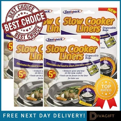 SEALAPACK SLOW COOKER LINERS COOKING BAGS ROUND & OVAL COOKERS DISPOSABLE BAGS LINING NEW