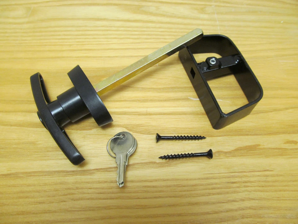 Kit de herrajes de doble puerta para cobertizo: bisagras coloniales de 6" mango en T pernos de barril HD Foto 3 de 4