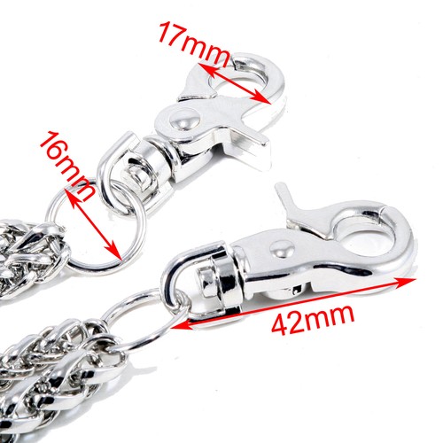 Double Roof Durable Basic Biker Trucker Key Jean Wallet Chain (24") Silver NCS68 - Picture 5 of 7