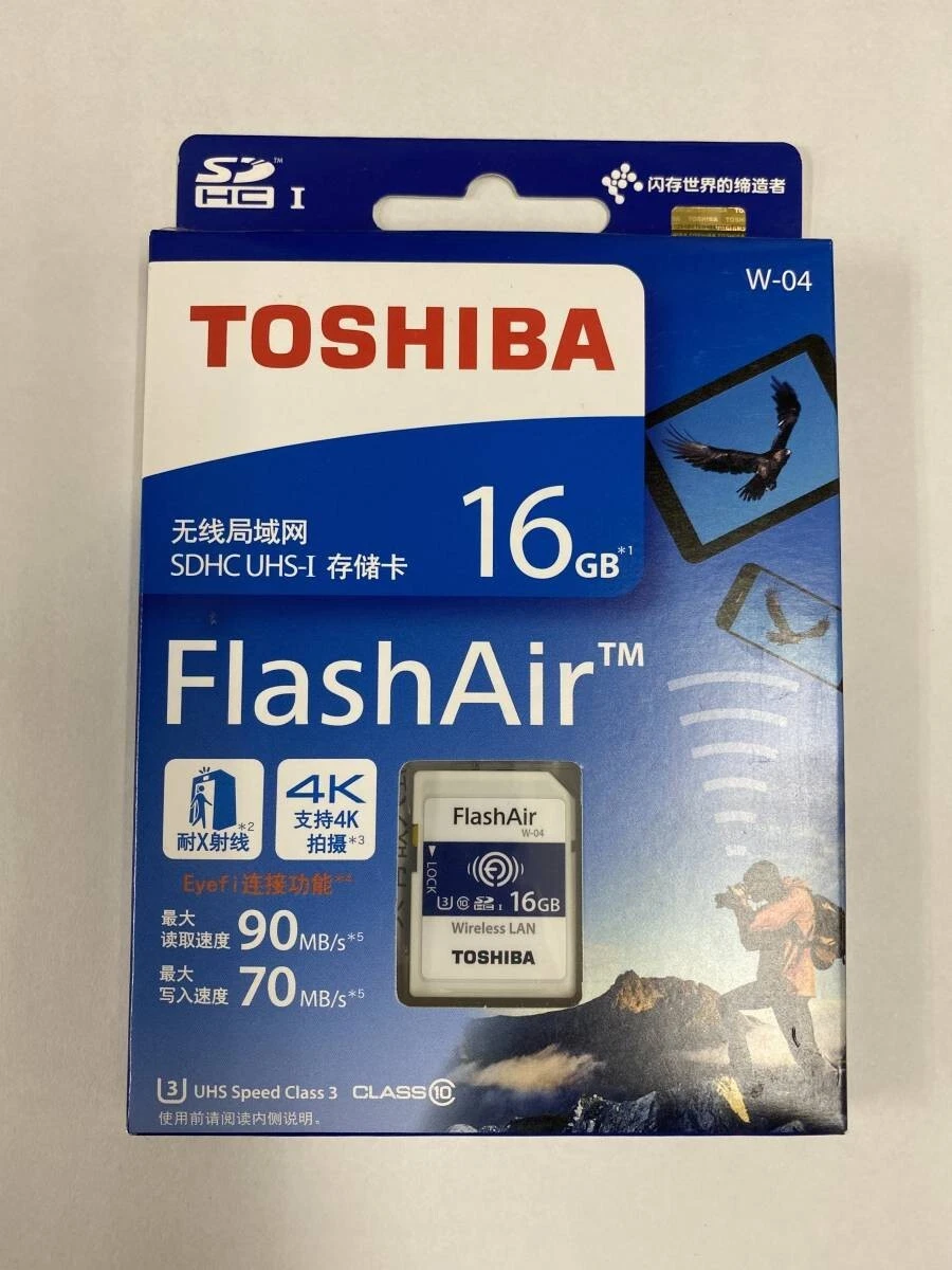 Toshiba Wireless LAN SDHC Memory Card 16GB W-04 Flashair SD-UWA016